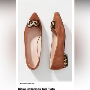 Anthropologie Bisue Ballerinas Tori Flats size 38